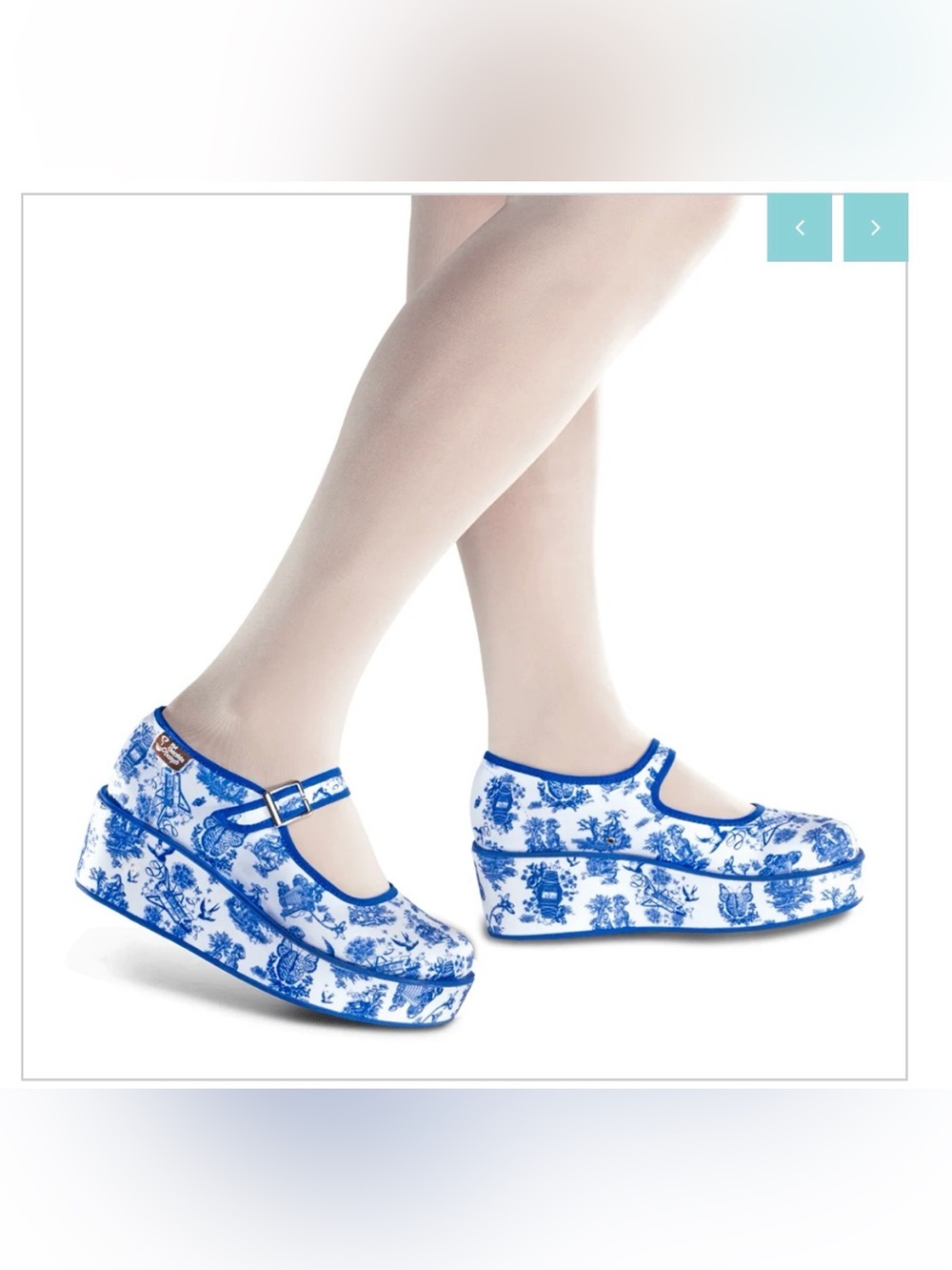 Hot Chocolate Design Chocolaticas "Toiles De Jouy" Platform Mary Jane NWT Size 8